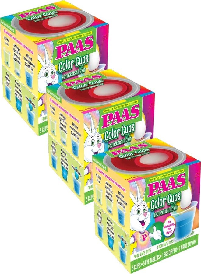 PAAS Color Cups Egg Decorating Kit (Pack of 3) - America's Favorite Easter Tradition - Image 1
